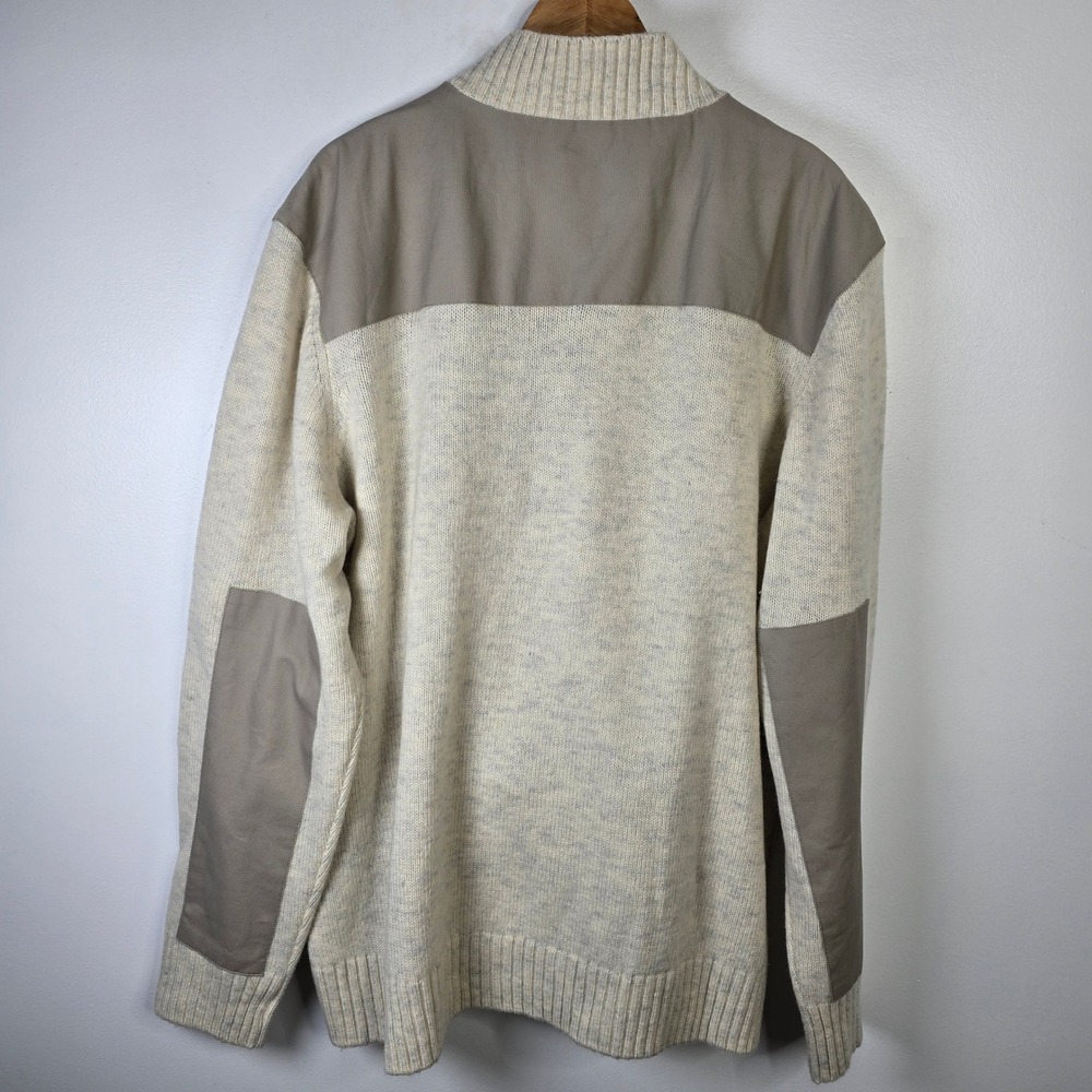 Carhartt Mens XL Quarter Zip Mock Neck Sweater Beige Knit Pullover Casual - Picture 2 of 5